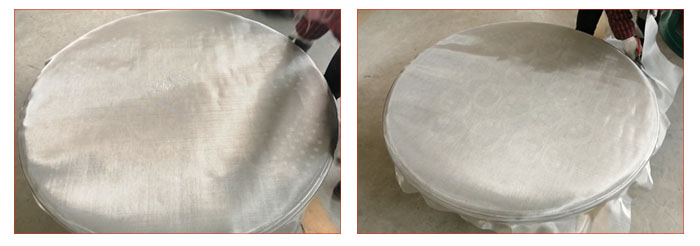 食品振動篩篩網安裝步驟2，利用束環將篩網固定在網架上，并將篩網拉緊。